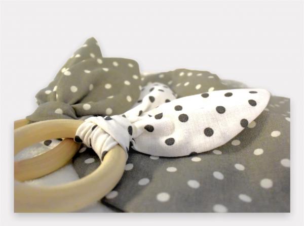 Novorodenecký darčekový set - minky deka, podbradník, hryzadlo a montessori mojkáčik